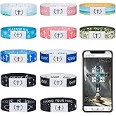 GLASSWINDS 12Pcs Daily Bible Verse Bracelets for Women, Elastic Jesus Christian Bracelets Bulk with NFC Scan Inspirational Scripture Bracelet Christian Gifts for Men Employee Appreciation Gifts