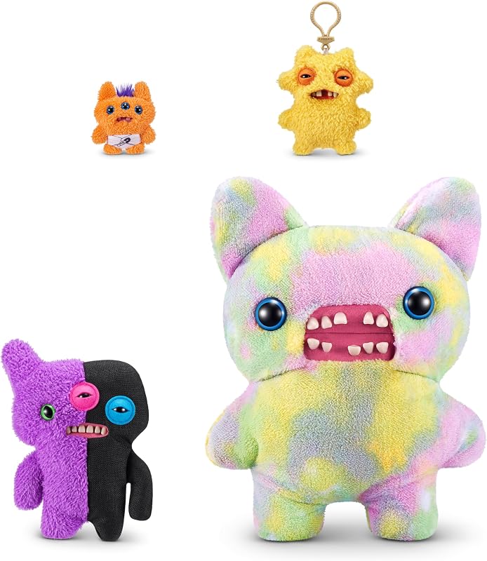Misfit Monsters Serie 1 da 23 cm di ZURU, peluche Funny Ugly Monster (Reekalien - Purple & Black) — foto 4 di 7