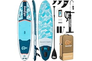 INNOEPXO InnoExpo 11' Inflatable Stand Up Paddle Boards with Premium Accessories, Wide Stable SUP Paddle Board Design, Non-Slip Comfort Deck for Youth & Adults