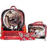 AI ACCESSORY INNOVATIONS Jurassic World 5 PC Backpack Set, Girls & Boys Big Face School Bag 16” with Front Zip Pocket