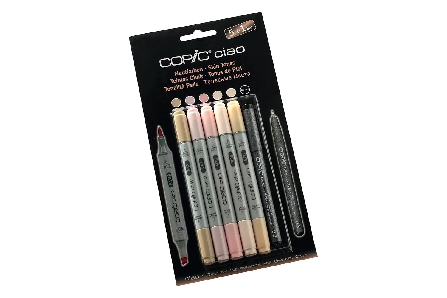 Copic Ciao 5+1 Marker Set Skin Tones (Pack of 5 + Multiliner Pen) Amazon.co.uk Office Products