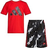 adidas baby-boys Poly Tee Aop 3s Short Set(infant)