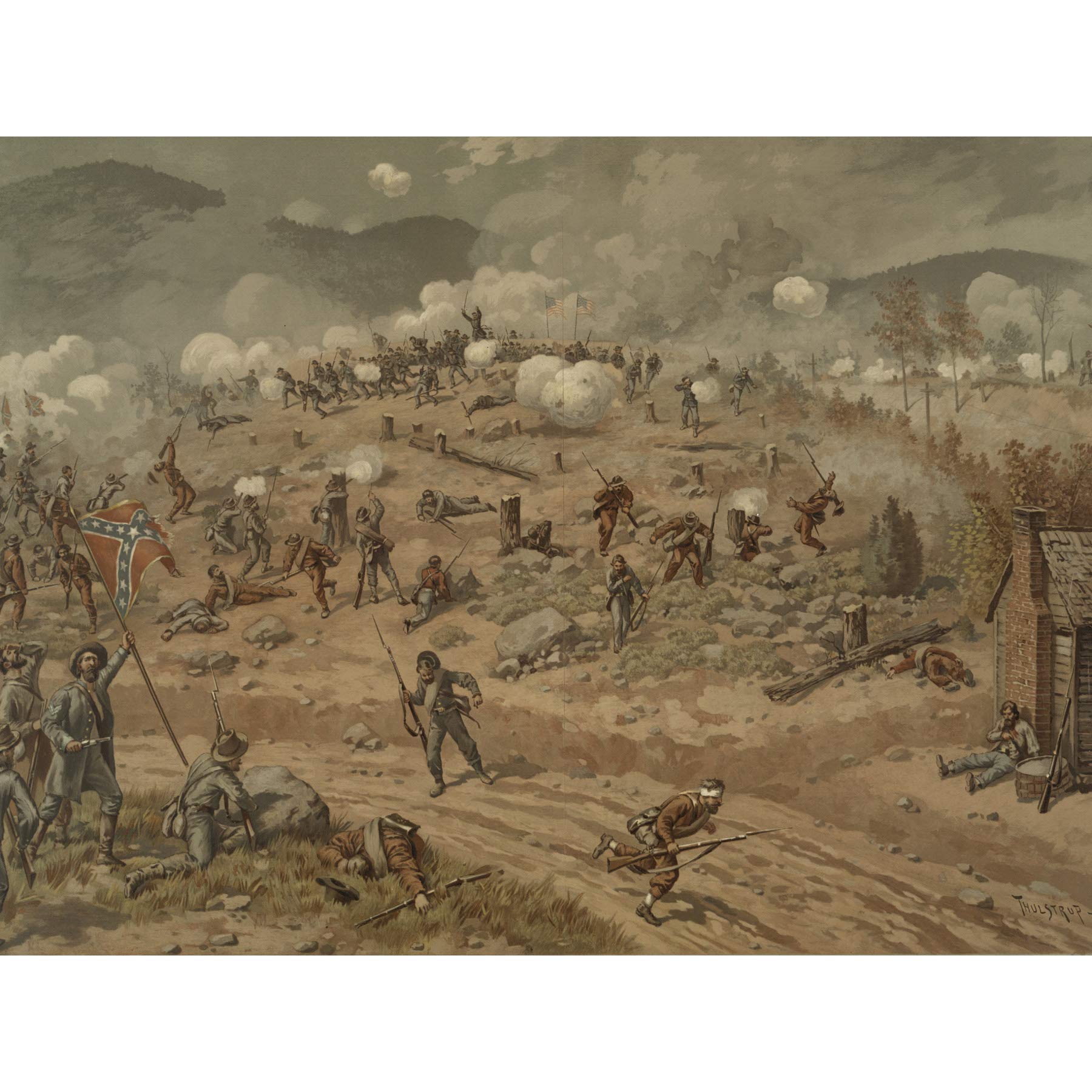Thulstrup Battle Allatoona Pass American Civil War Large Canvas Wall Art Print