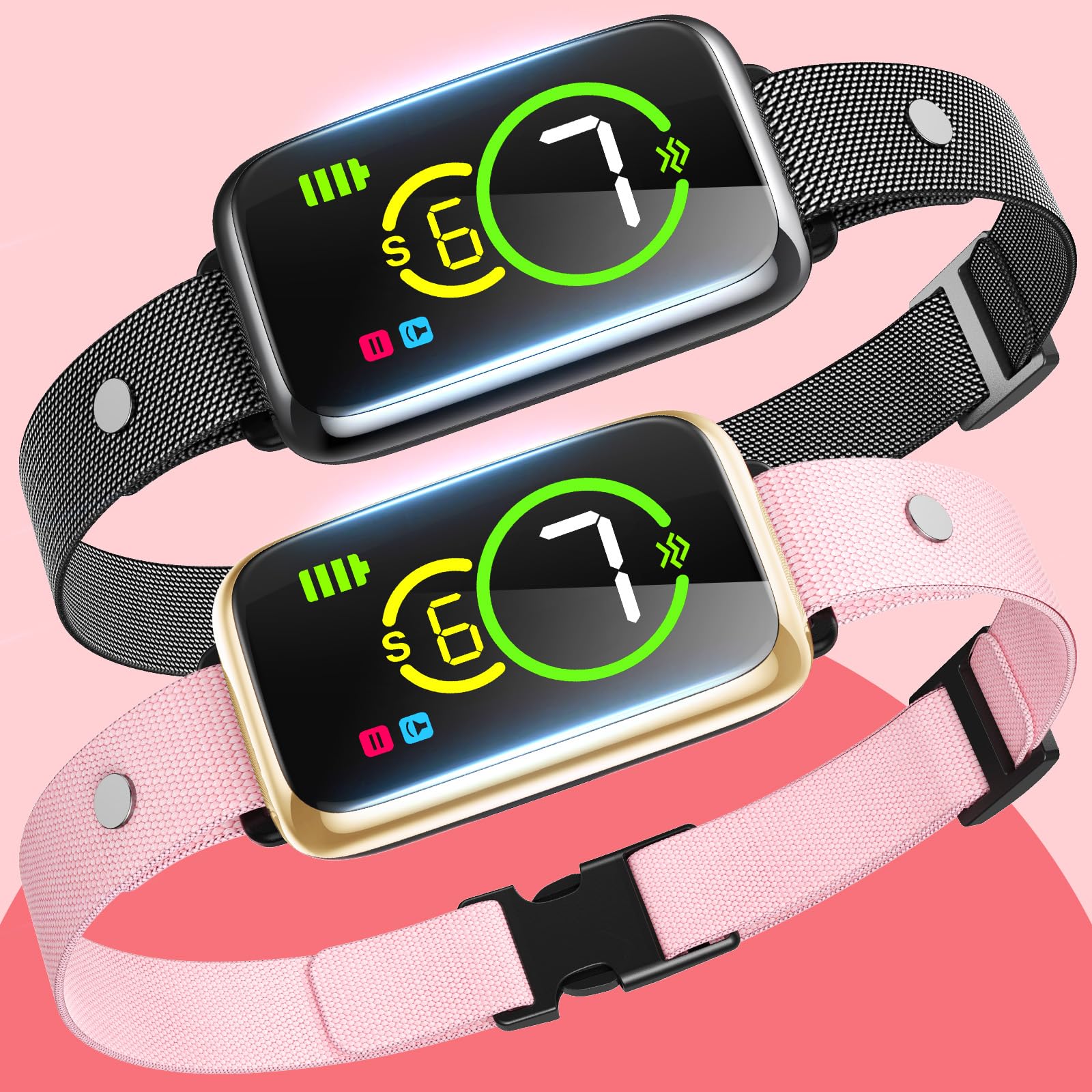 1S Stop Barking Smart Dog Bark Collar, Humane Anti Barking Device with Beep & Vibration, 7 Adjustable Sensitivity, Ultra-Light Bark Collar for Small Medium Large Dogs IP67 Waterproof Indoor Outdoor Image