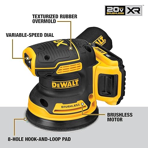 DEWALT 20V MAX Orbital Sander Cordless, 5-Inch Sander Tool,