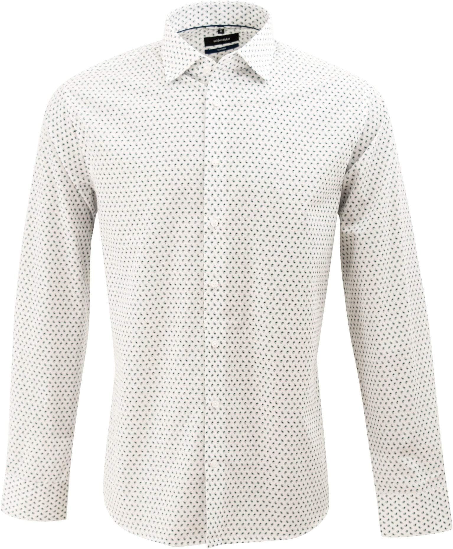 Seidensticker Mini Paisley Geometric Patterned Mens Business Shirt 01.232690 42 Blue