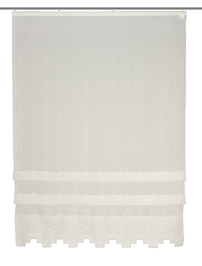 Home Fashion 13430-801 Cliprollo/Voile bestickt / 145 x 70 cm