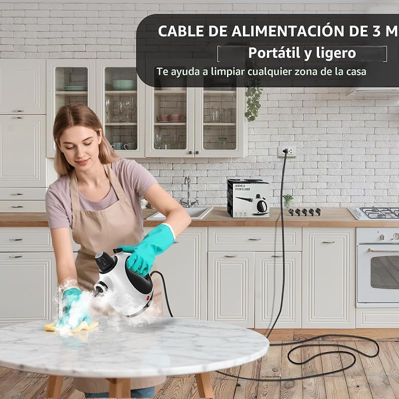Vaporeta Limpieza Hogar y 14 Accesorios, 1050W, Sin Productos Químicos — foto 6 de 7