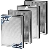 Midiex 4-Pack MA25 Replacement Filter Compatible with Modify Air Purifier MA-25 Series S1/B1/W1, 3-in-1 H13 Ture HEPA with Activated Carbon Pre-filter