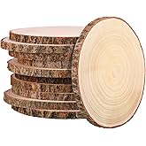 Tioncy 10 Pack Large Wood Slices for Centerpieces Unfinished Rounds Wood Slabs for Tables Decor Natural Wooden Circle for DIY Crafts Rustic Wedding Centerpiece Decor (9-10 Inch)