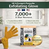 Temple Spring Exfoliating Glove Mustard Yellow Carbonized Bamboo Bath Sponge view 7
