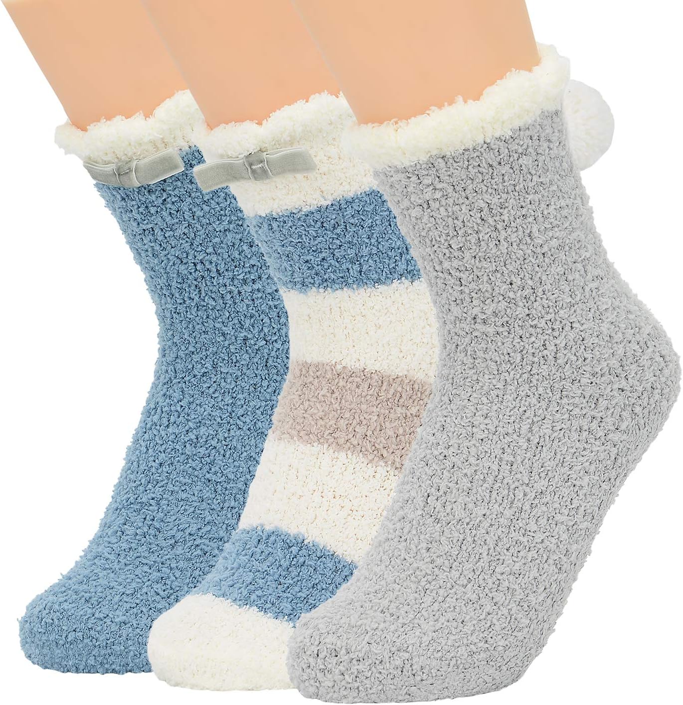 Womens Fuzzy Socks Winter Fluffy Slipper Socks for Women Cute Cozy