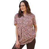 Woman Within Pintucked Half-Button Tunic | Women's Plus Size