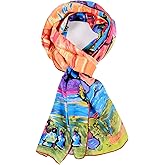 Salutto Women 100% Silk Scarves Van Gogh Painted Scarf