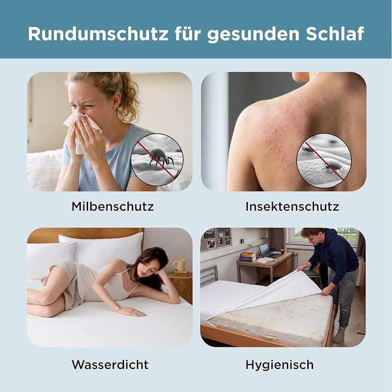 Matratzenbezug 90 x 200 x 30 cm - Encasing Milbenbezug Anti-Milben