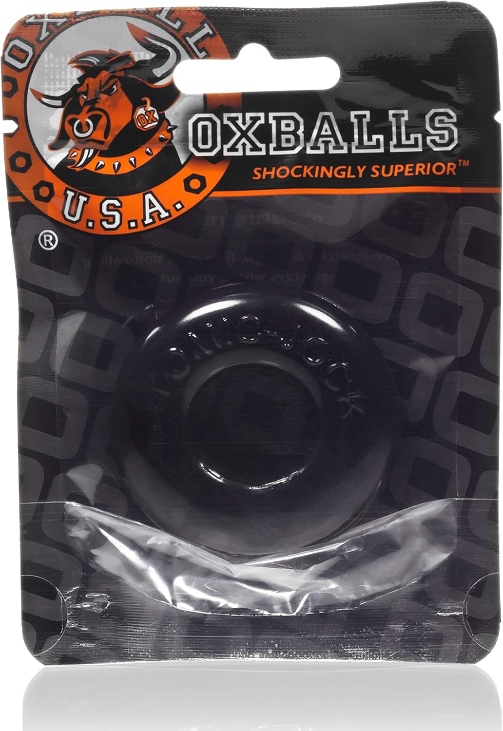 Oxballs Large Black Atomic Jock Do-Nut Cockring (Large) - black (1 piece), Clear - Image 3