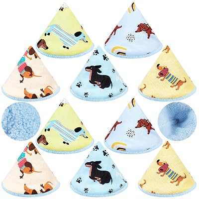 Timgle 10 Pcs Coral Velvet Pee Covers Baby Boy, Strong Water Absorption Pee Shield for Baby Boy, Reusable Diaper Changing Accessory for Boys Newborn Gift(Dachshund)