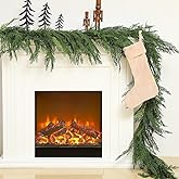 Jutom 1 PCS Christmas Cedar Garland - 6 ft Classic Green Realistic Soft Artificial Faux Cedar Pine Garland Decoration for Home Mantel & Stairs - Holiday Party Winter Decor