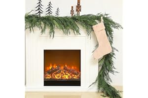 Jutom 1 PCS Christmas Cedar Garland - 9 ft Classic Green Realistic Soft Artificial Faux Cedar Pine Garland Decoration for Mantel & Stairs - Winter Holiday Party Home Decor