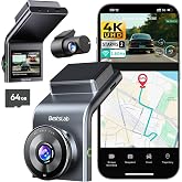BOTSLAB G300H Plus 4K STARVIS 2 Dual Dash Cam Front and Rear | 64GB Card Included, WDR Night Vision, Voice Control, 5.8GHz WiFi, GPS, App, 24H Parking Mode, Supercapacitor, Loop Recording