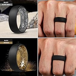 Egnaro Silicone Ring Men 1/4/6/7 Multipack of