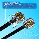ASNQ High Speed RJ11 to RJ11 Cable 15m OFC PVC Flat Black view 5