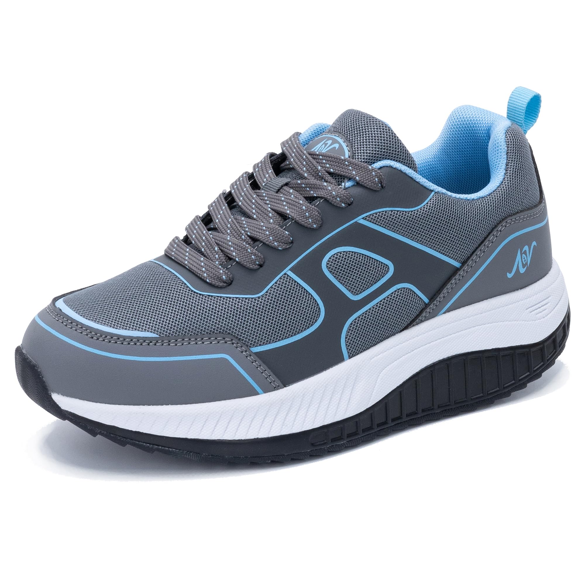 Photo 1 of Autper Womens Arch Support Walking Shoes Plantar Fasciitis Orthotic Tennis Sneakers Comfortable Gym Sports Workout Shoe Greyblue Size 8.5
