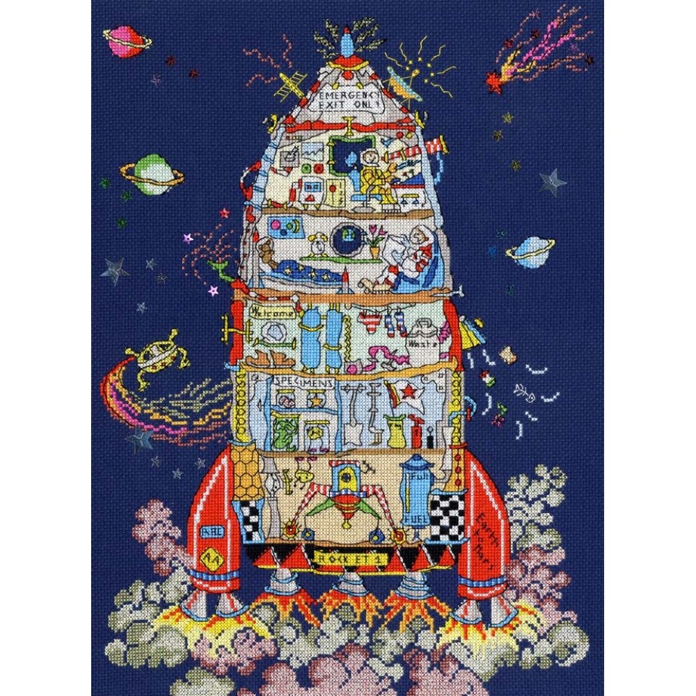 Bothy Threads Cross Stitch Kit - Cut Thru' Rocket