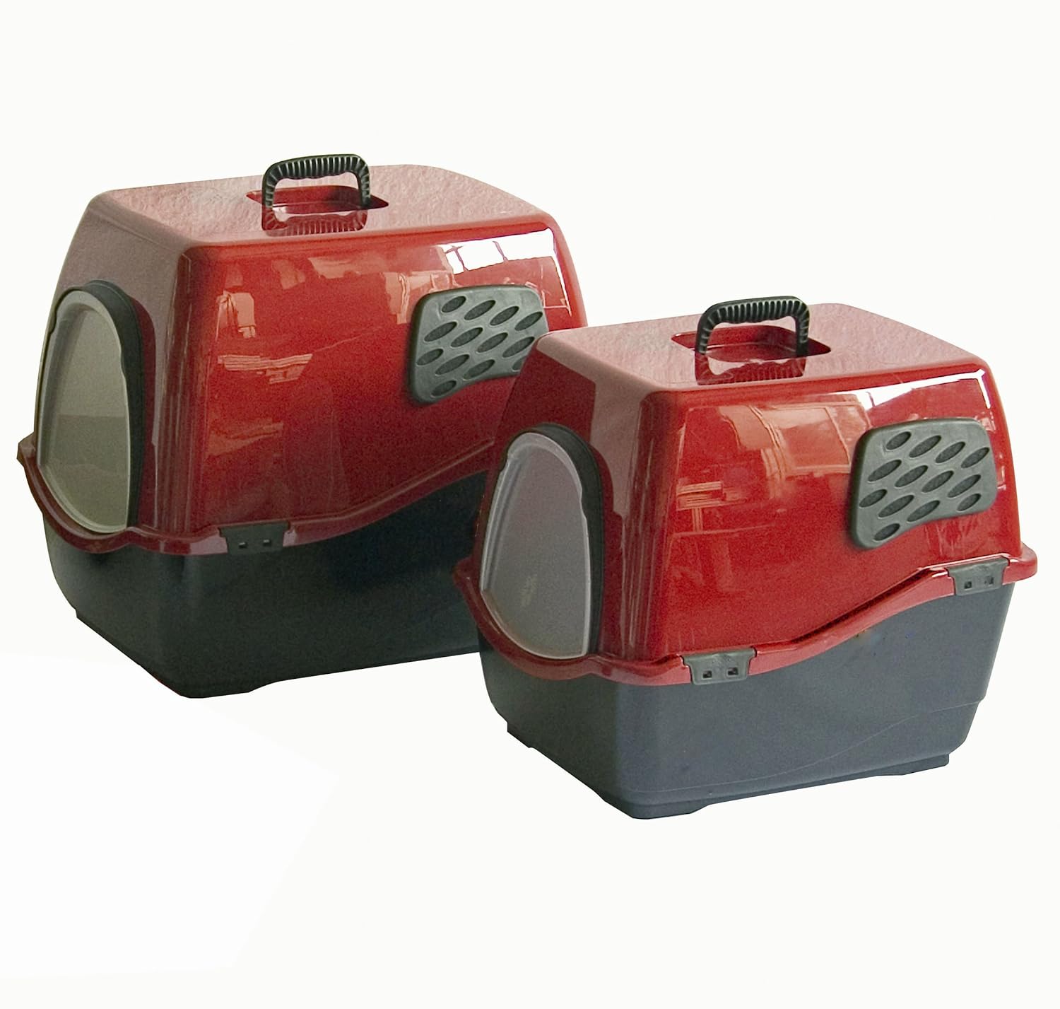 Memorials Medium/Large Tan/Blue Marchioro Bill 2F Covered Cat Litter Pan with Filter Pet Supplies