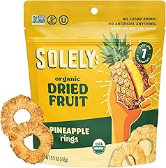 SOLELY Organic Dried Pineapple Rings, Large (Pack of 1) | One Ingredient | Vegan | Non-GMO | No Added Sugar
