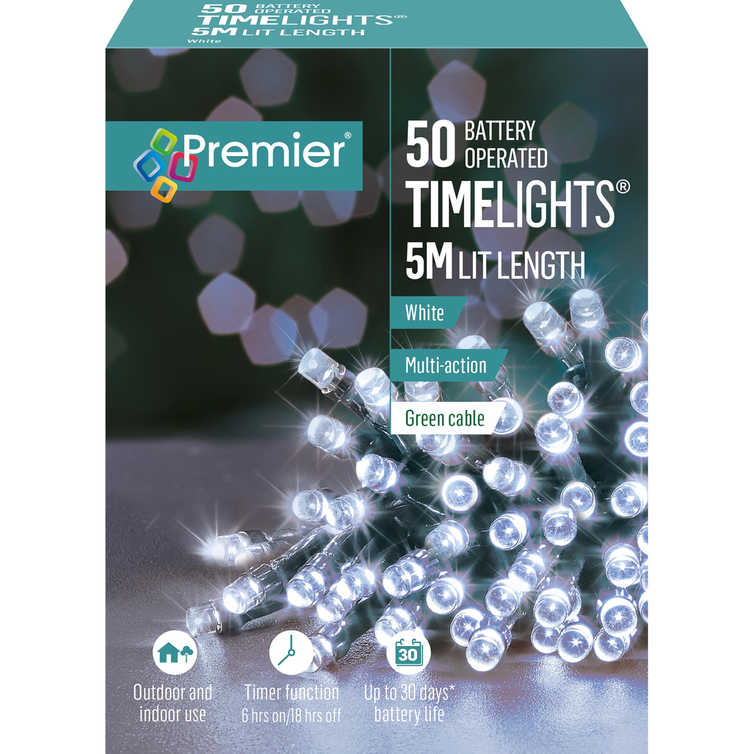 Premier LB112382W 50 B-O WHITE LED LIGHTS