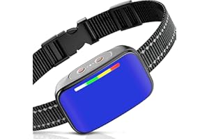 Bark Collar Kiuluta Dog Bark Collar for Large Medium Small Dogs Anti Barking Collar Dog Training with Beep Vibration Shock Stop Barking Control Devices IP67 Waterproof Automatic Bark Collar (Blue)