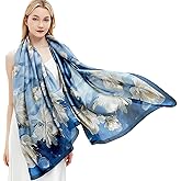 Silk Scarf for Women Fashion Long Satin Lightweight Large Shawl Wrap Printed Sleep 70''X35''