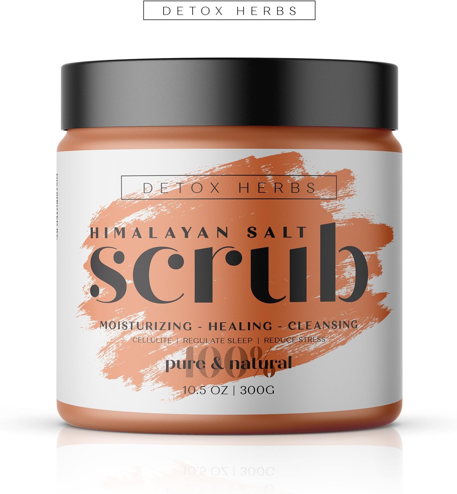Detox Herbs Himalayan Salt Body Scrub - Moisturize & Exfoliate Skin, Healing Skincare, Deeply Cleansing Skin, Anti Cellulite, Reduce Stress, 100% Natural Scrub, Salt Scrub