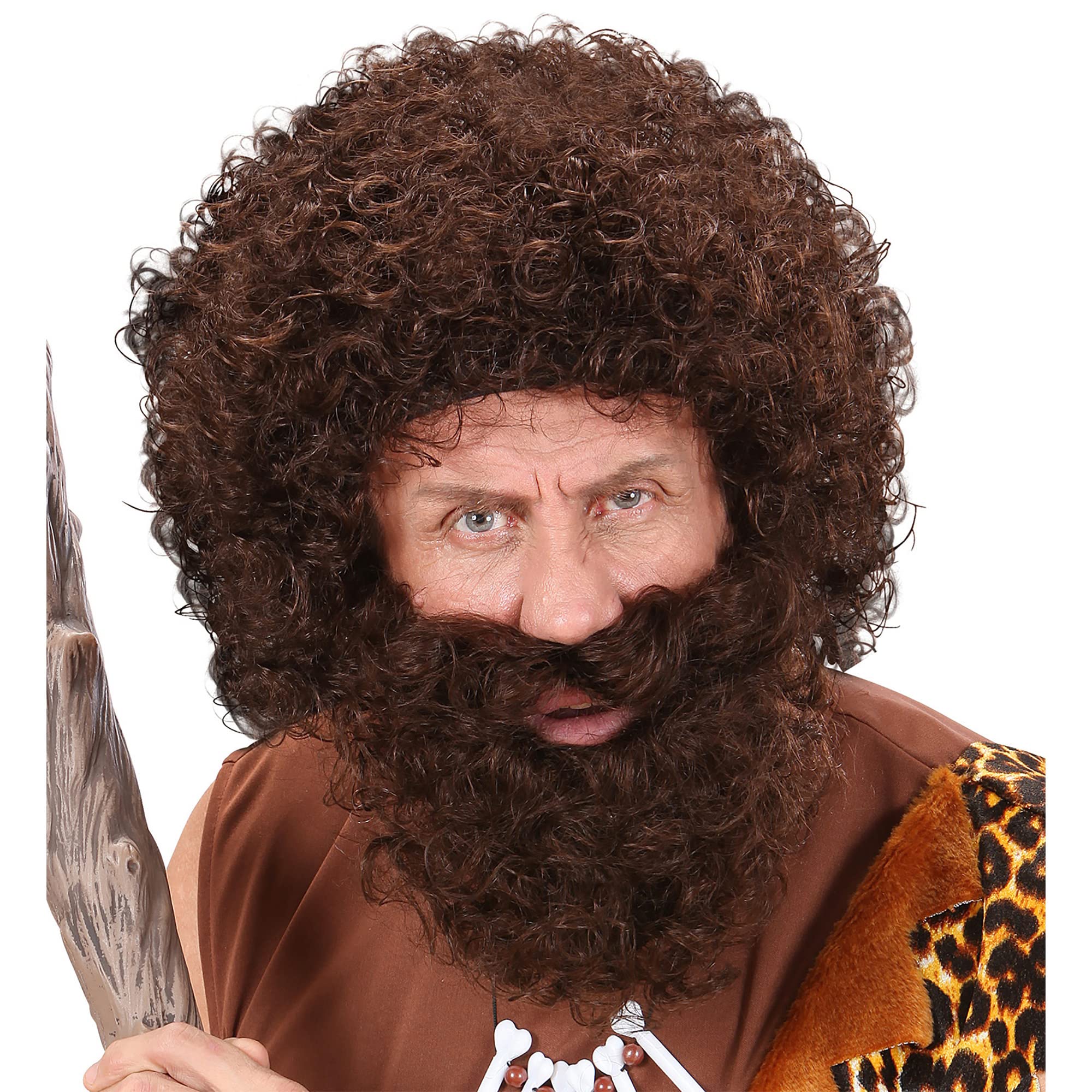 Character Curly /Beard - Brown Wig for Hair Accessory Fancy Dress