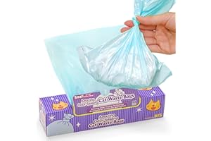 BOS Amazing Odor Sealing Cat Waste Bags - Durable and Unscented [Size: S, Color: light blue] (90 count, Pack of 1) (90 Bags)★May be too small to get a litter scoop inside!