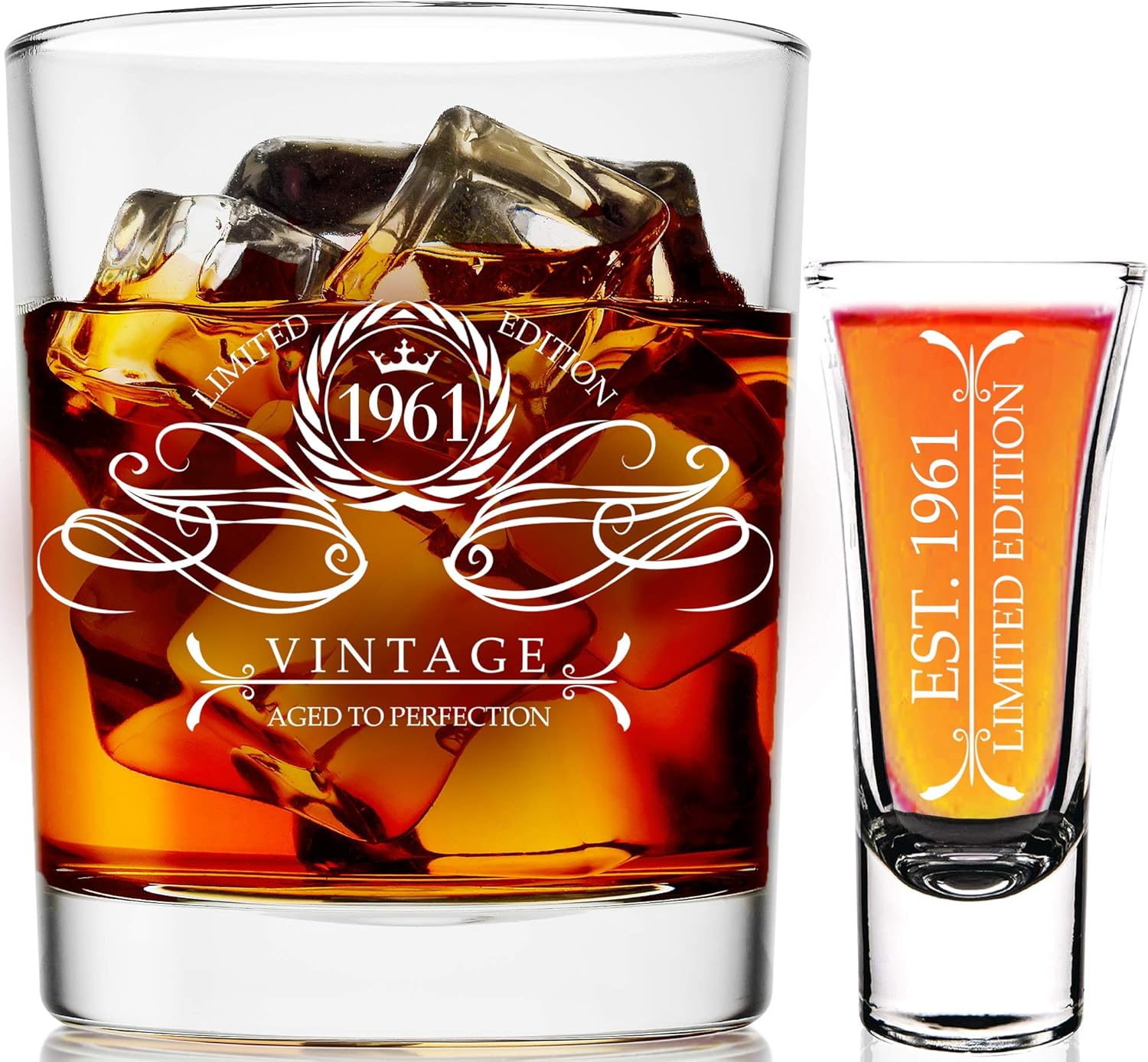 Amazon Com 1961 60th Birthday Gifts For Men Women 9 Oz Whiskey Glass And 2 Oz Shot Glass 60th Birthday Decorations For Men Funny Present Ideas For Her Wife Mom Coworker Amazon Com 1961 60th Birthday Gifts For Men Women 9 Oz Whiskey Glass And 2 Oz Shot Glass 60th Birthday Decorations For Men Funny Present Ideas For Her Wife Mom Coworker