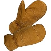 SKYDEER Premium Full Deerskin Suede Leather Soft Winter Mittens, Extra Warm 100G 3M Thinsulate, Thermal Insulated (SD3671M)