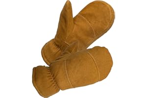 SKYDEER Premium Full Deerskin Suede Leather Soft Winter Mittens, Extra Warm 100G 3M Thinsulate, Thermal Insulated Mitten