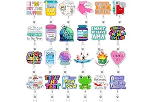 Feifeiya 24 Pcs Funny Badge Reel Nurse Cute Retractable Name ID Clip Badge Holder for Doctor Student Medical Assistant Coworker Work Accessories Bulk Gifts(Medical Style)