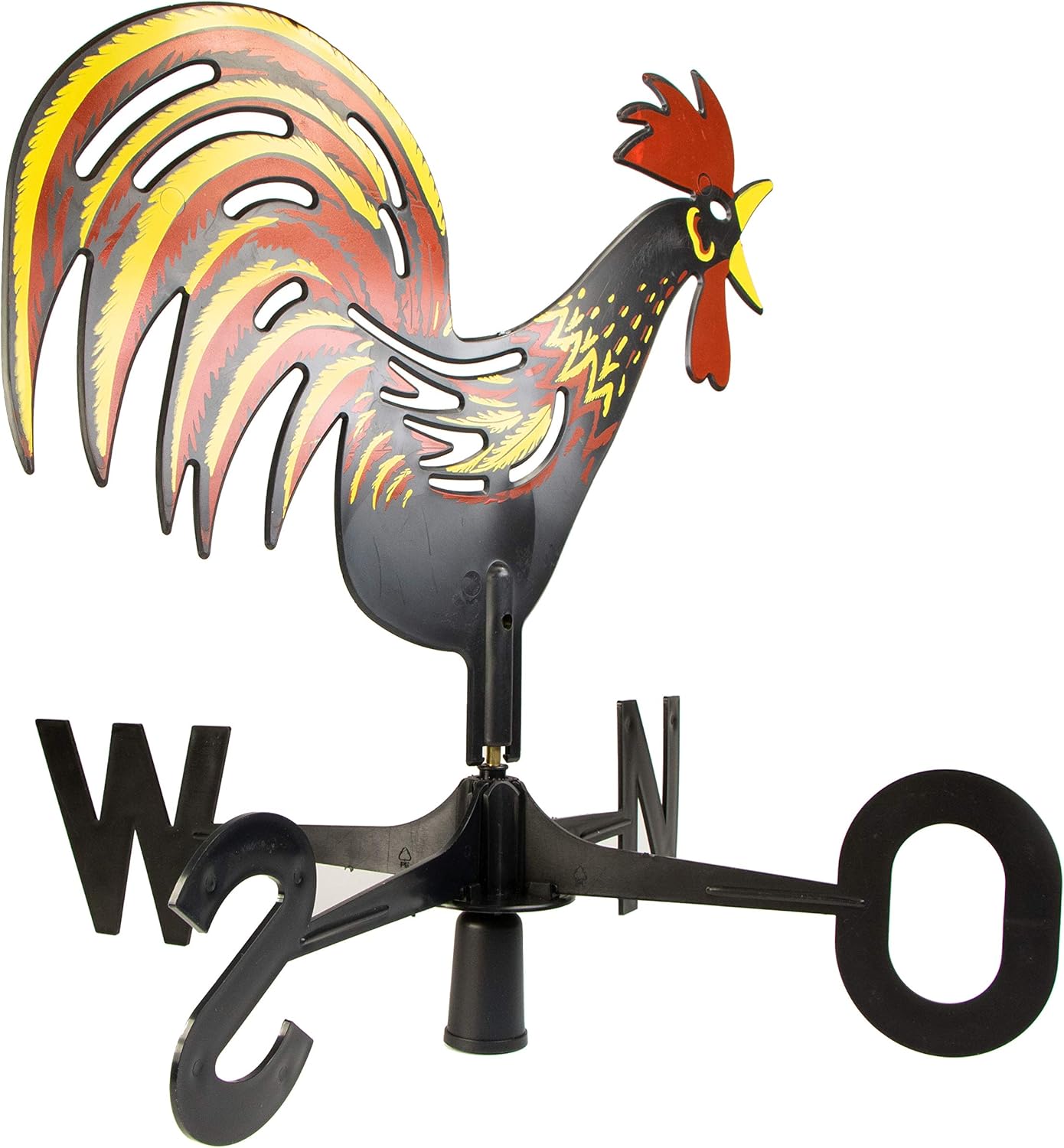 mgc24® Wetterhahn - Wetterfahne aus Kunststoff, schwarz/bunt