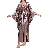 Bsubseach Kaftan Dresses for Women Sparkly Glitter Batwing Sleeve Kaftan Cover Up Beach Maxi Dress Loungewear
