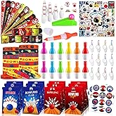 VAMWOGO Bowling Party Favors Themed Birthday Party Decorations Supplies Include Keychains Slap Bracelets Goodie Bags Stickers Mini Bowling Game Toy Set Bowling Party Favors Gifts for Pinata Filler