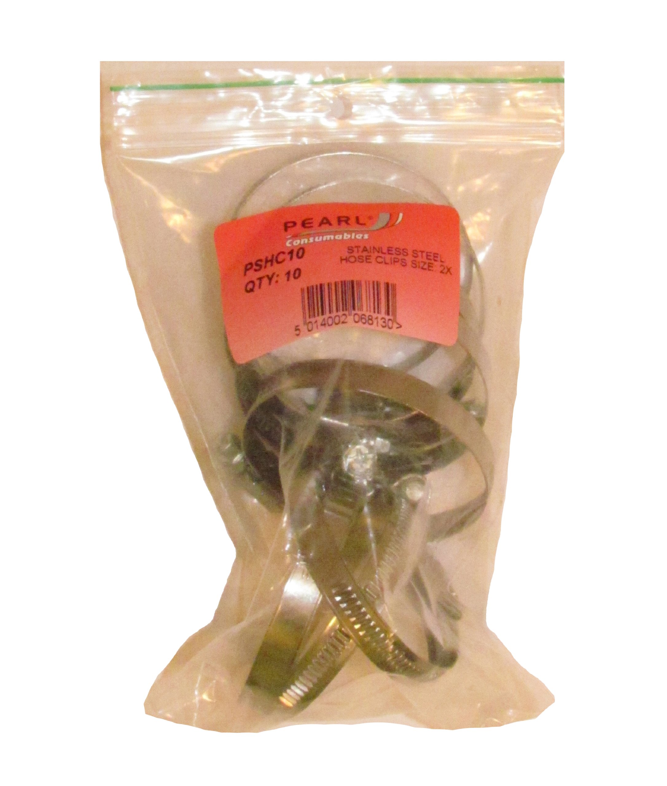 Pearl PSHC10 Hose Clip 2X Stainless Steel (Pack of 10)