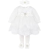 T.F. Taffy Taffy Baby Girl Newborn Christening Baptism, White, Size 0-3 Months