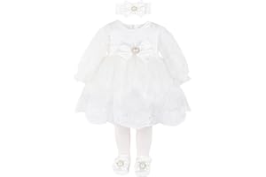 Taffy Baby Girl Newborn Christening Baptism Lace White Dress Gown 6 Piece Deluxe Set