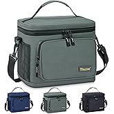 BALEINE Insulated Lunch Bag for Men Women, 15 Can Leakproof Cooler Bag with Adjustable Shoulder Strap for Work Picnic, Lunch Box for Women Men (Medium, Grey)