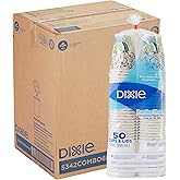 Dixie PerfecTouch 12 oz Paper Coffee Cup and Lids by GP PRO, Coffee Haze Design, 300 Cups and Lids (50 Disposable Cups and Lids Per Pack, 6 Packs Per Case), 5342COMBO600