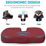 FORTEM Seat Cushion Memory Foam Office Chair Pad Non Slip 100% Foam view 7