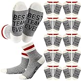 Glitopper 12 Pairs Best Team Ever Socks Bulk Employee Appreciation Gifts for Valentine's Day Women Men Staff Coworker Office